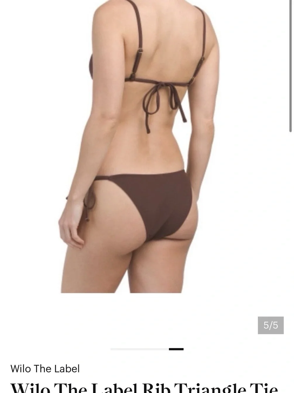 Wilo The Label Rib Triangle Bikini Chocolate - Picture 5 of 5